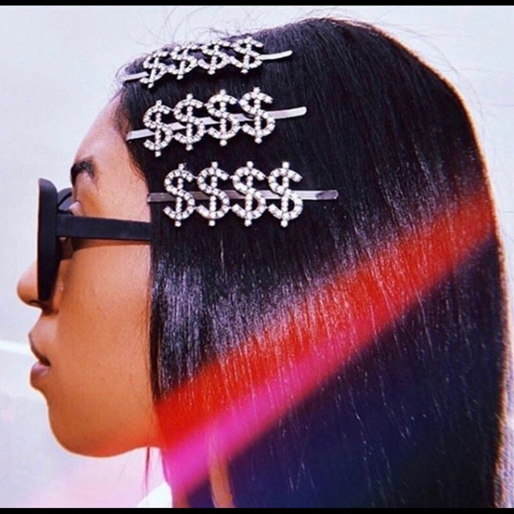 • $ $ $ $ • Cash Money Crystal Hair Clip 💎